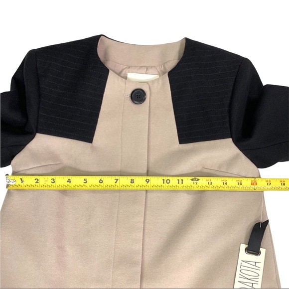 BB Dakota Hana Coat XS Black & Taupe Gobi Color-Block - Picture 11 of 15